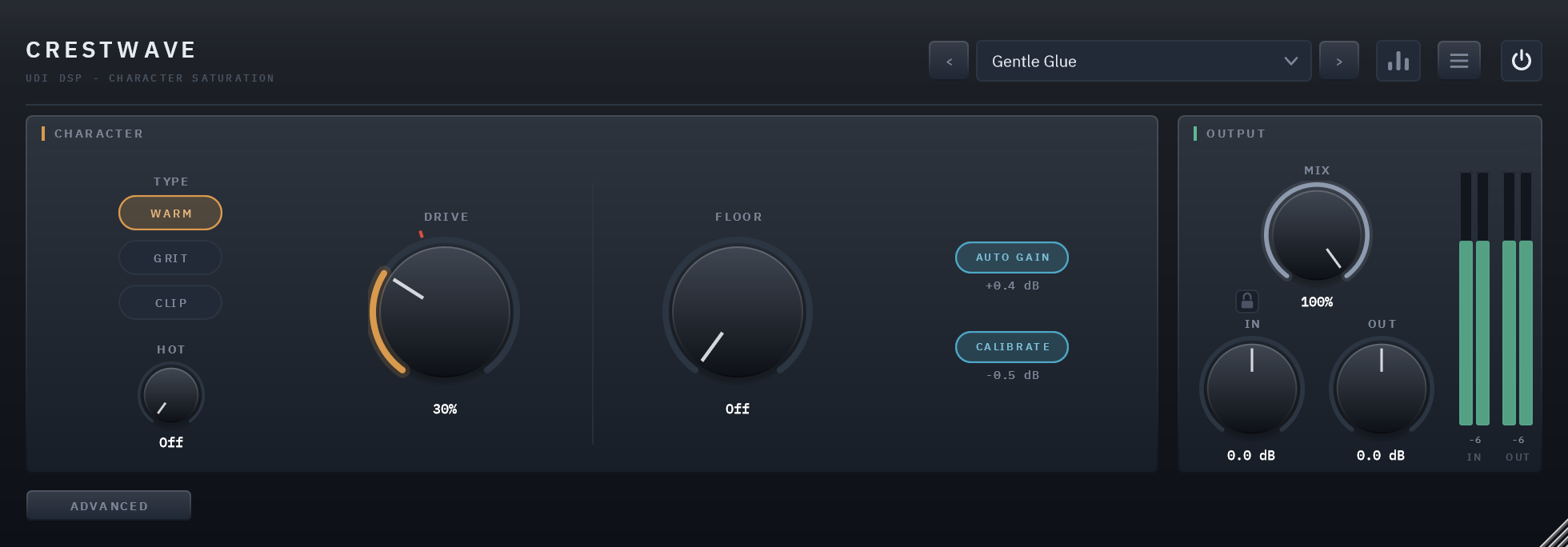 The panel with the visualizer hidden