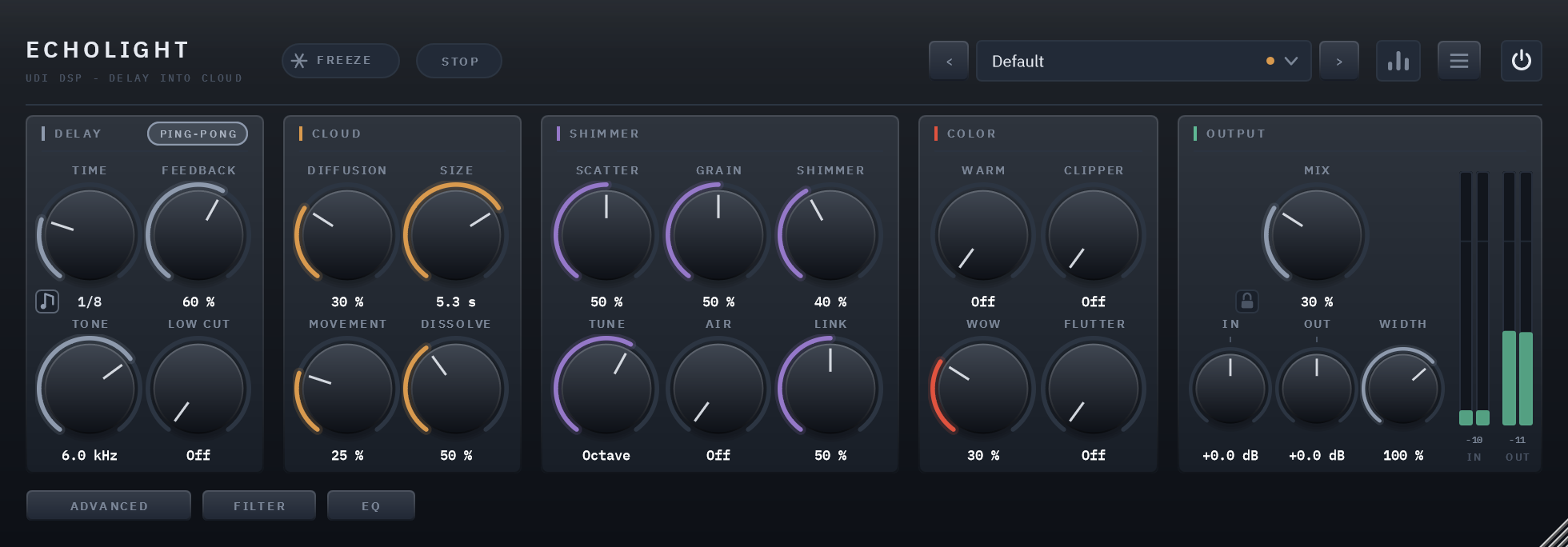 The panel with the visualizer hidden