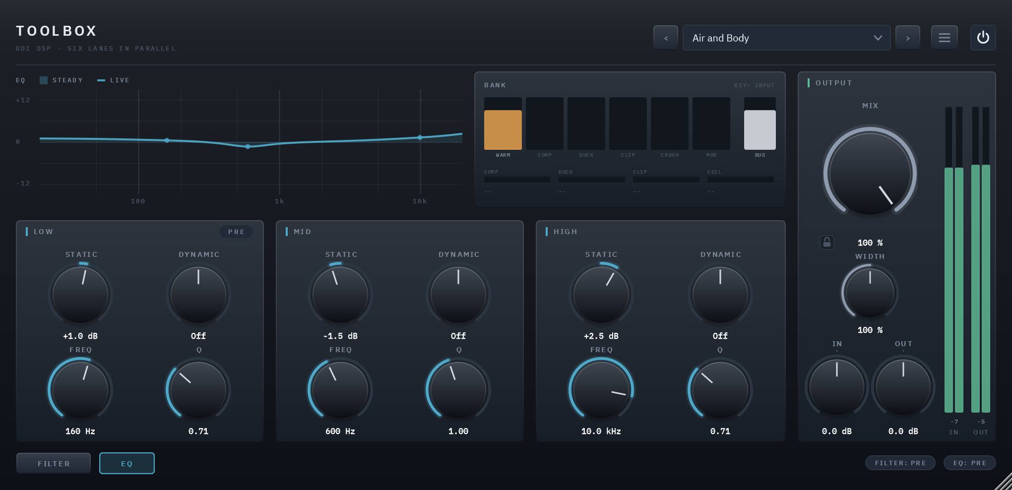Toolbox: panel, dynamic eq